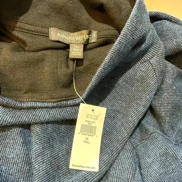 Banana Republic Mens blue Mock Turtleneck with kangaroo pockets size XL … - Picture 4 of 7